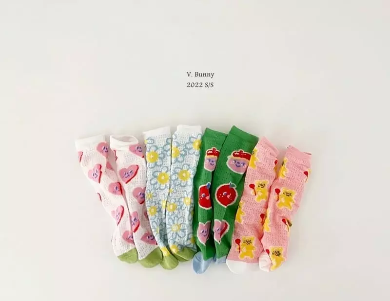 V Bunny - Korean Children Fashion - #kidzfashiontrend - Ppi Ppi Socks Set - 7