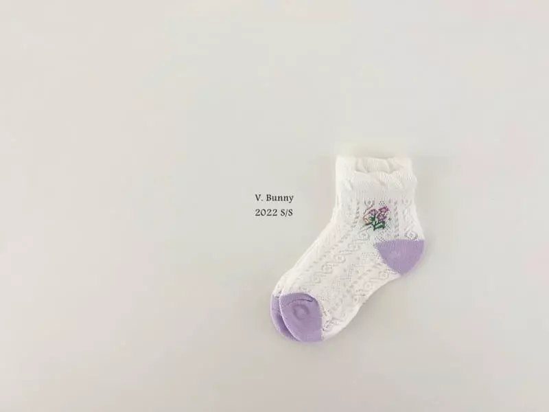 V Bunny - Korean Children Fashion - #kidzfashiontrend - Lavendar Socks Set - 5