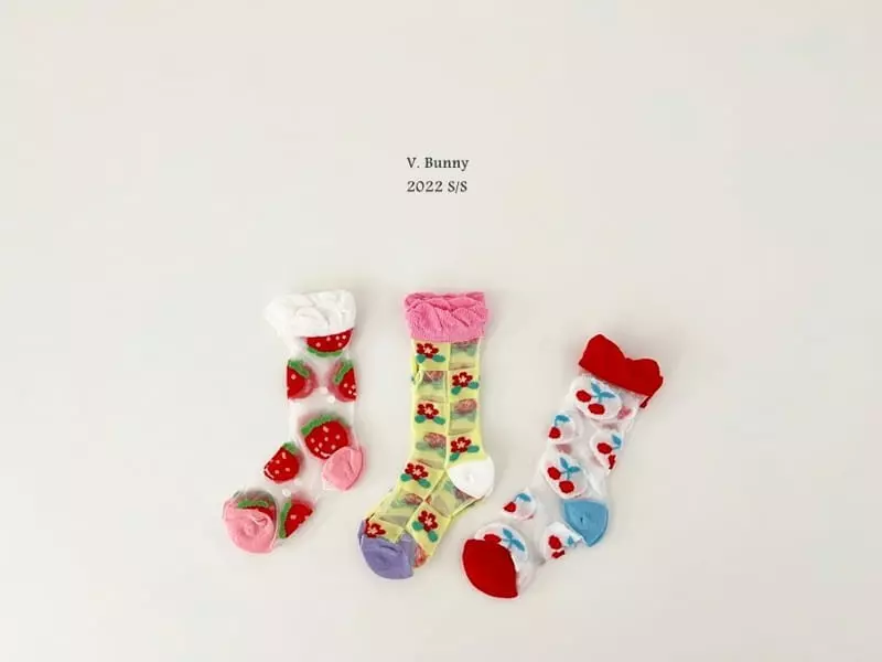 V Bunny - Korean Children Fashion - #kidzfashiontrend - Straw Socks Set - 6