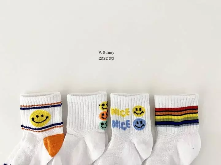 V Bunny - Korean Children Fashion - #littlefashionista - Smiley Socks Set