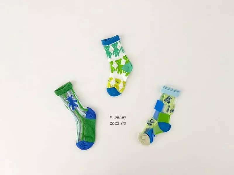 V Bunny - Korean Children Fashion - #Kfashion4kids - Three Gimi Socks Set - 4
