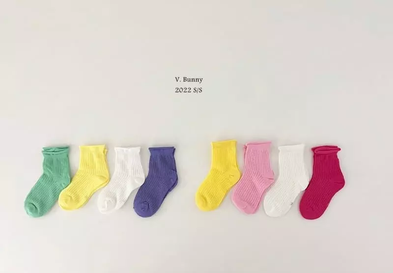 V Bunny - Korean Children Fashion - #littlefashionista - Color Paper Socks Set - 9