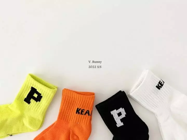 V Bunny - Korean Children Fashion - #magicofchildhood - Peach Socks Set
