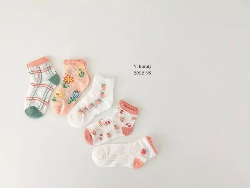 V Bunny - Korean Children Fashion - #magicofchildhood - Pins Socks Set - 9