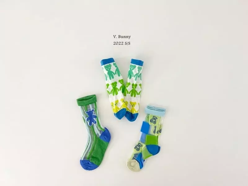 V Bunny - Korean Children Fashion - #minifashionista - Three Gimi Socks Set - 6