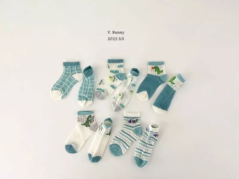 V Bunny - Korean Children Fashion - #prettylittlegirls - Dino Socks Set  - 8