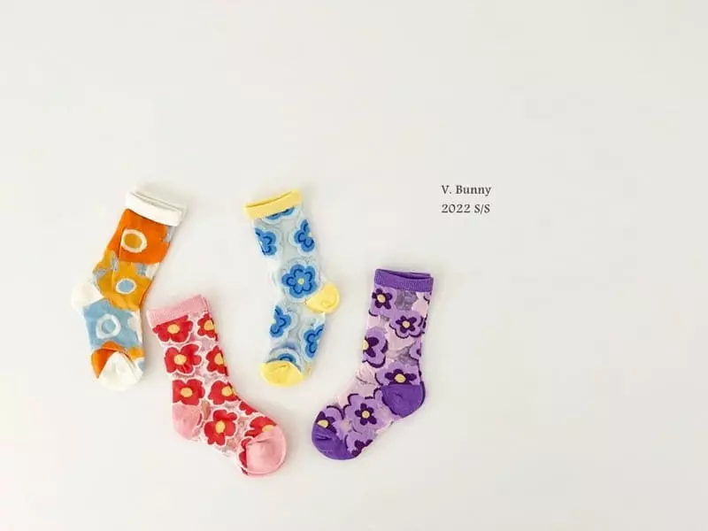V Bunny - Korean Children Fashion - #prettylittlegirls - Popo Socks Set - 5