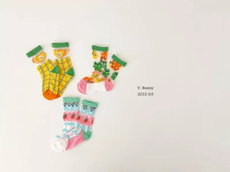 V Bunny - Korean Children Fashion - #minifashionista - Jelly Socks Set - 4