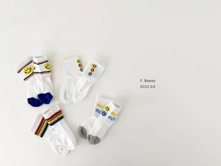 V Bunny - Korean Children Fashion - #stylishchildhood - Smiley Socks Set - 7