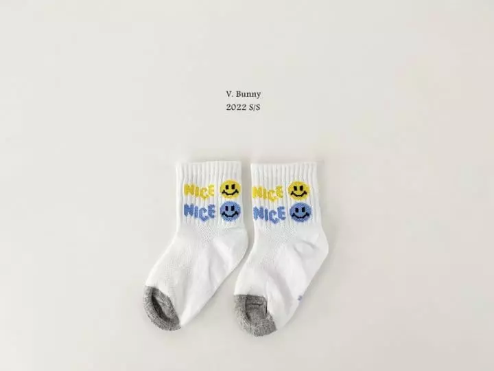 V Bunny - Korean Children Fashion - #todddlerfashion - Smiley Socks Set - 5