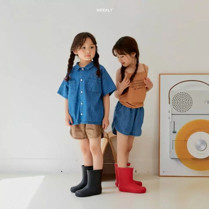 Weekly - Korean Children Fashion - #childofig - Point Denim Shirt - 2