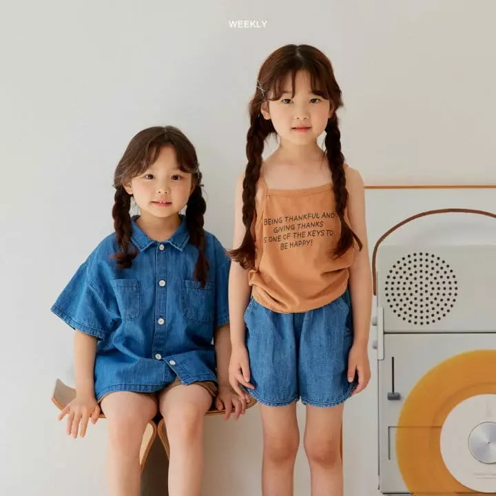 Weekly - Korean Children Fashion - #childrensboutique - Point Denim Shirt - 4