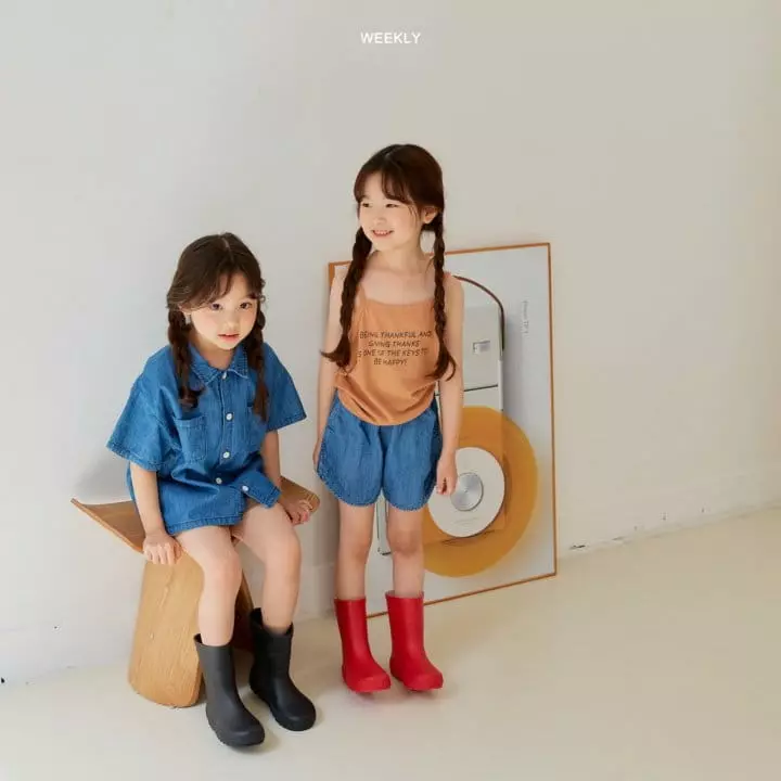 Weekly - Korean Children Fashion - #discoveringself - Point Denim Shirt - 5