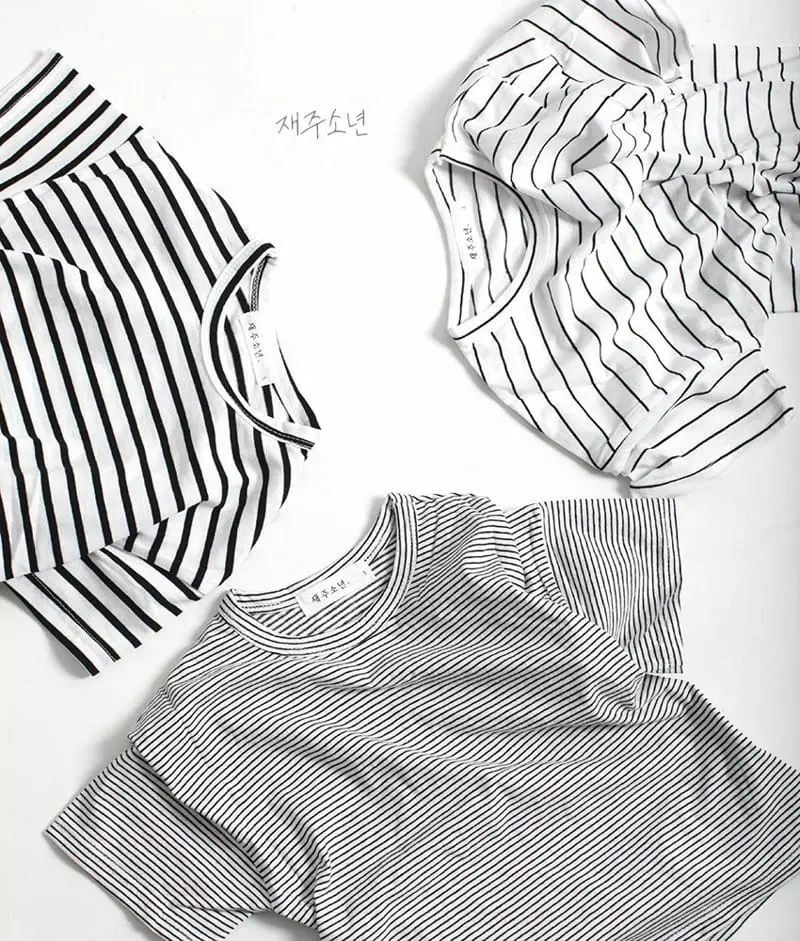 Witty Boy - Korean Children Fashion - #designkidswear - Multi Stripes Tee - 12