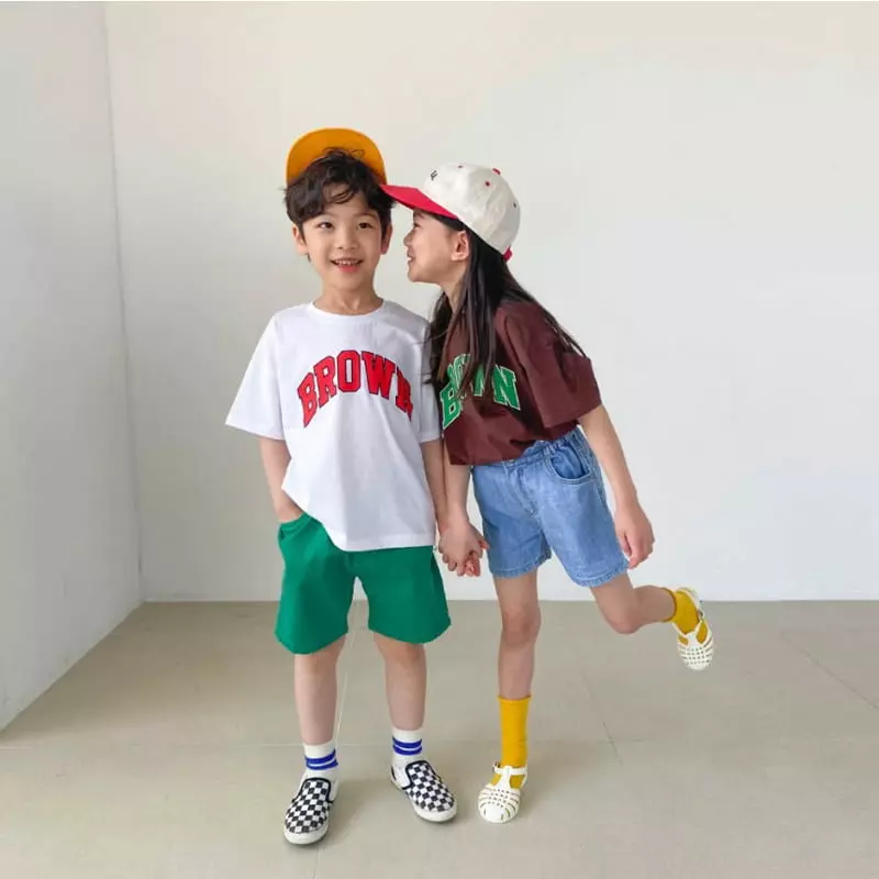 Witty Boy - Korean Children Fashion - #todddlerfashion - Brown Tee