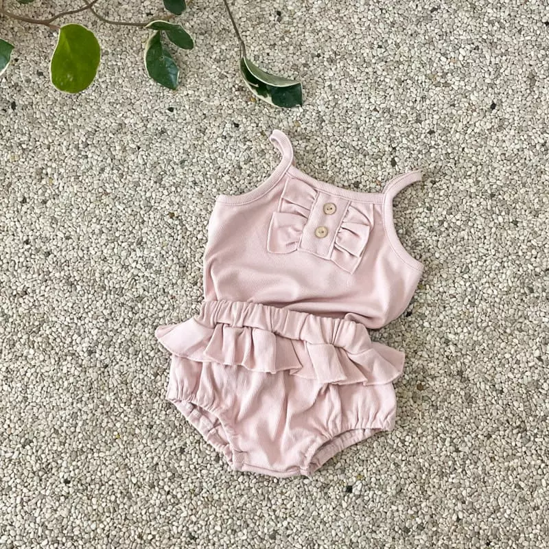 Woodie - Korean Baby Fashion - #babygirlfashion - Bebe Frill Top Bottom Set - 2