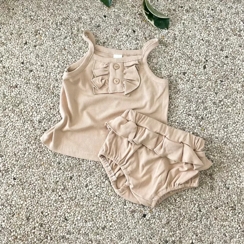 Woodie - Korean Baby Fashion - #babylifestyle - Bebe Frill Top Bottom Set - 3