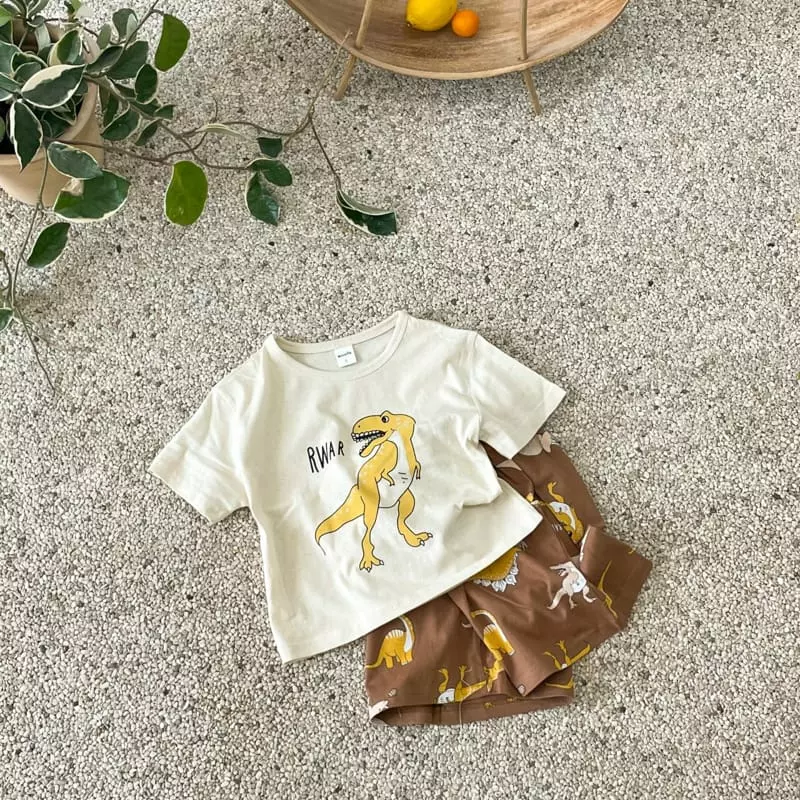 Woodie - Korean Children Fashion - #childofig - Dino Top Bottom Set