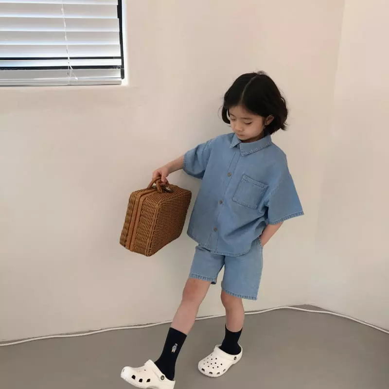 Zukini - Korean Children Fashion - #kidsshorts - Worl Denim Shirt - 10