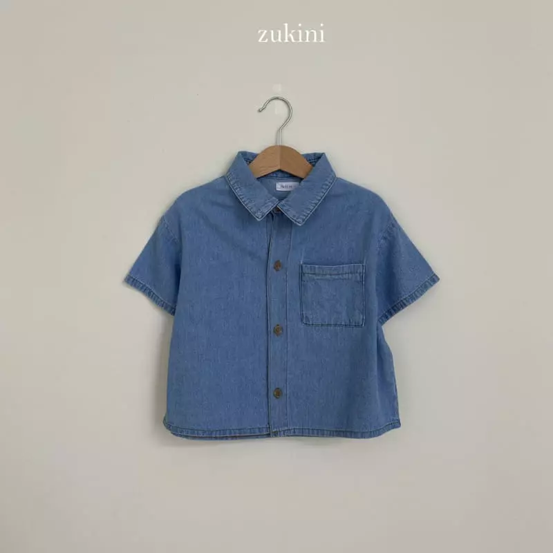 Zukini - Korean Children Fashion - #toddlerclothing - Worl Denim Shirt - 4
