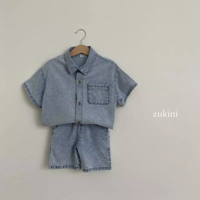 Zukini - Korean Children Fashion - #todddlerfashion - Worl Denim Shirt - 2