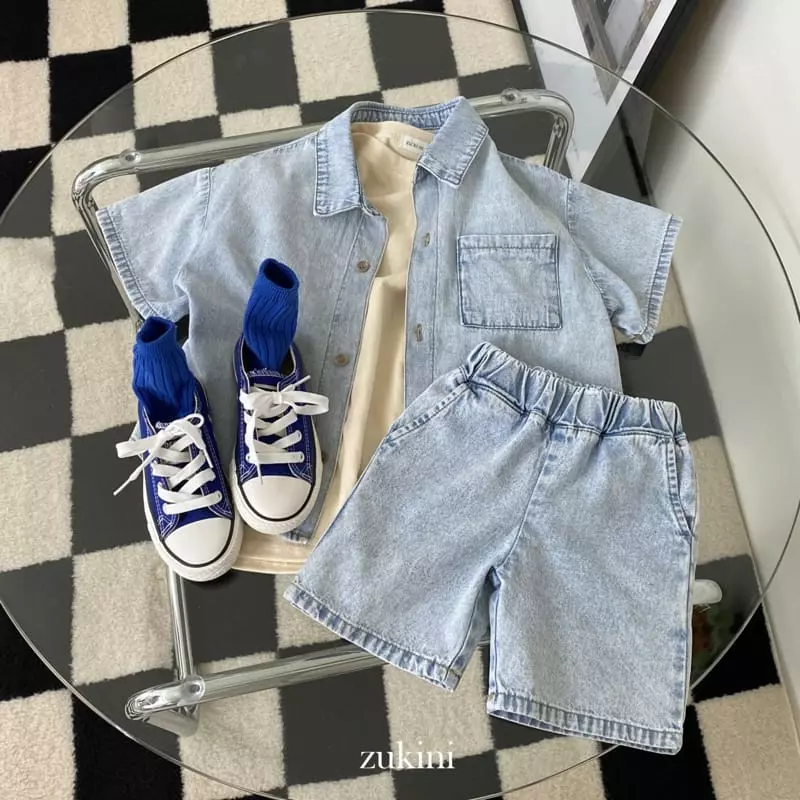 Zukini - Korean Children Fashion - #toddlerclothing - Worl Denim Shirt - 3