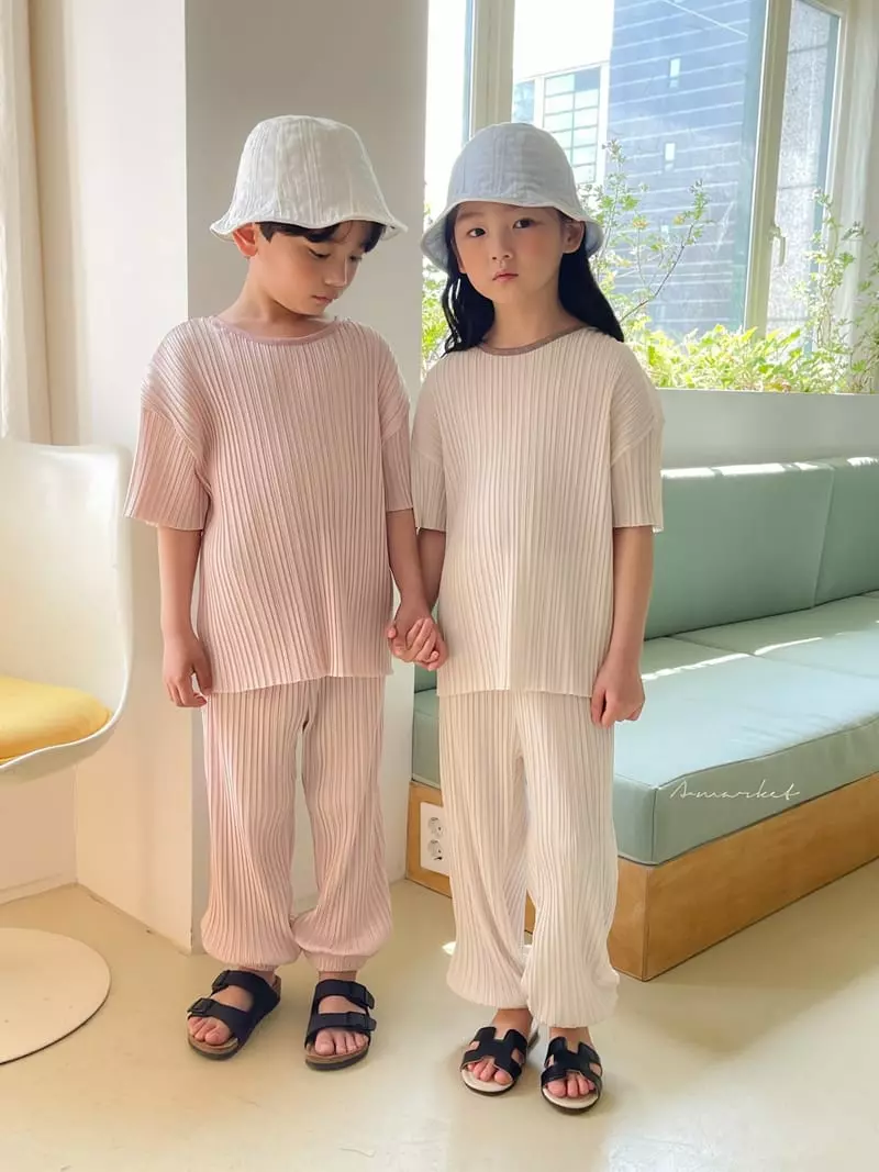 a-Market - Korean Children Fashion - #kidsshorts - Pleats Top Bottom Set - 7