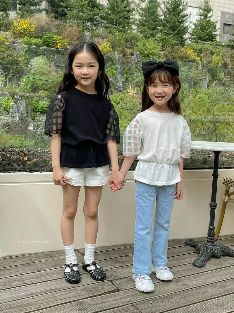 a-Market - Korean Children Fashion - #kidsshorts - Mesh Puff Blouse