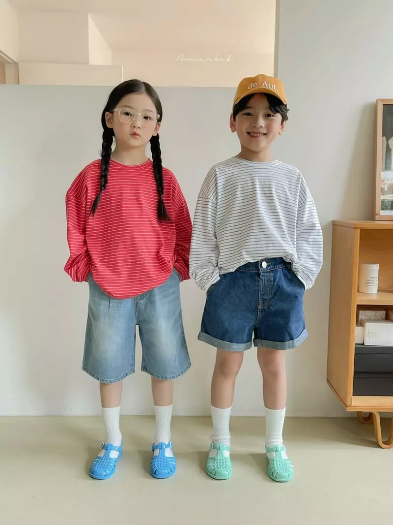 a-Market - Korean Children Fashion - #fashionkids - Play Stripes Tee - 4