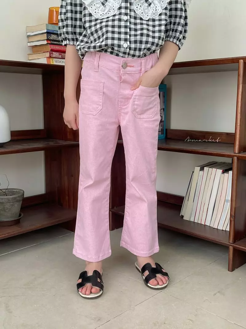 a-Market - Korean Children Fashion - #kidsstore - Pocket Bootscut Pants - 5