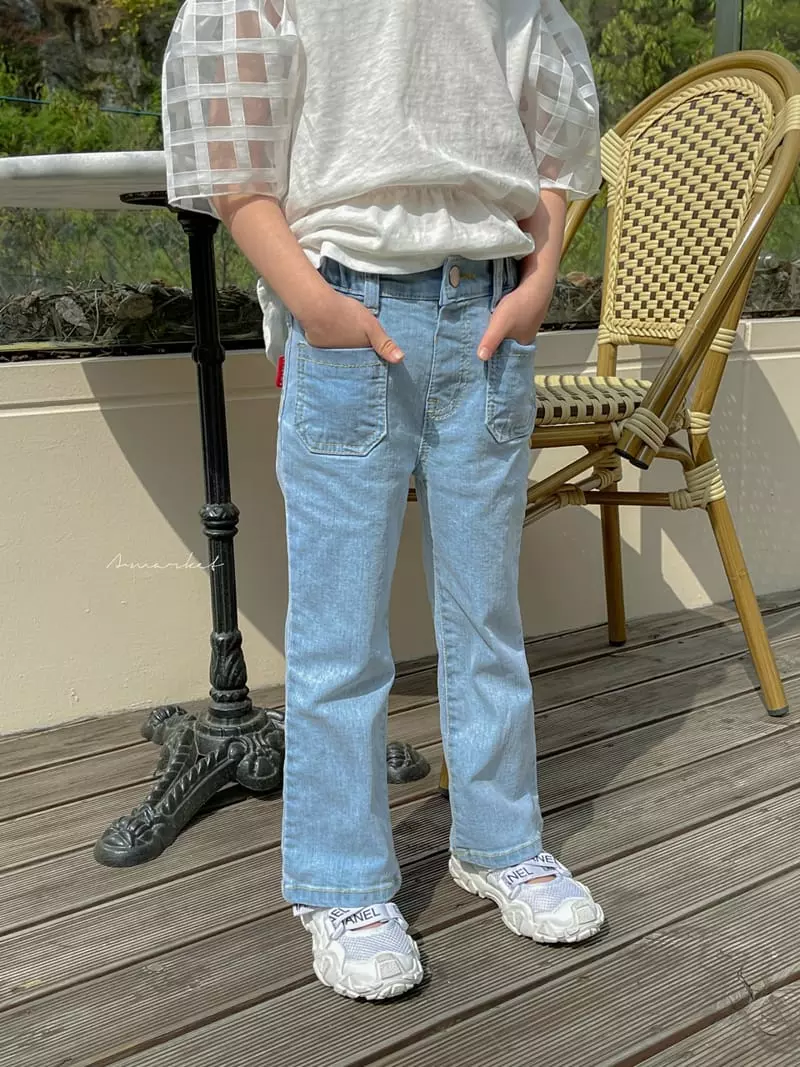 a-Market - Korean Children Fashion - #kidsshorts - Pocket Bootscut Jeans - 4