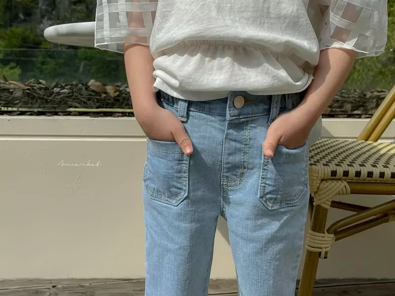 a-Market - Korean Children Fashion - #kidzfashiontrend - Pocket Bootscut Jeans - 5