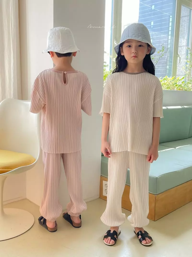 a-Market - Korean Children Fashion - #kidzfashiontrend - Pleats Top Bottom Set - 9