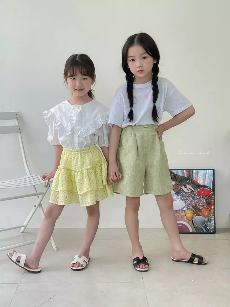 a-Market - Korean Children Fashion - #littlefashionista - Short Sleeves Top Bottom Set - 10