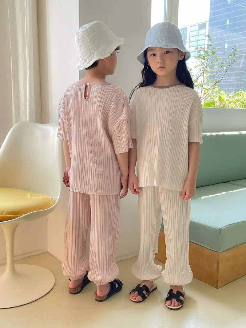 a-Market - Korean Children Fashion - #littlefashionista - Pleats Top Bottom Set - 11