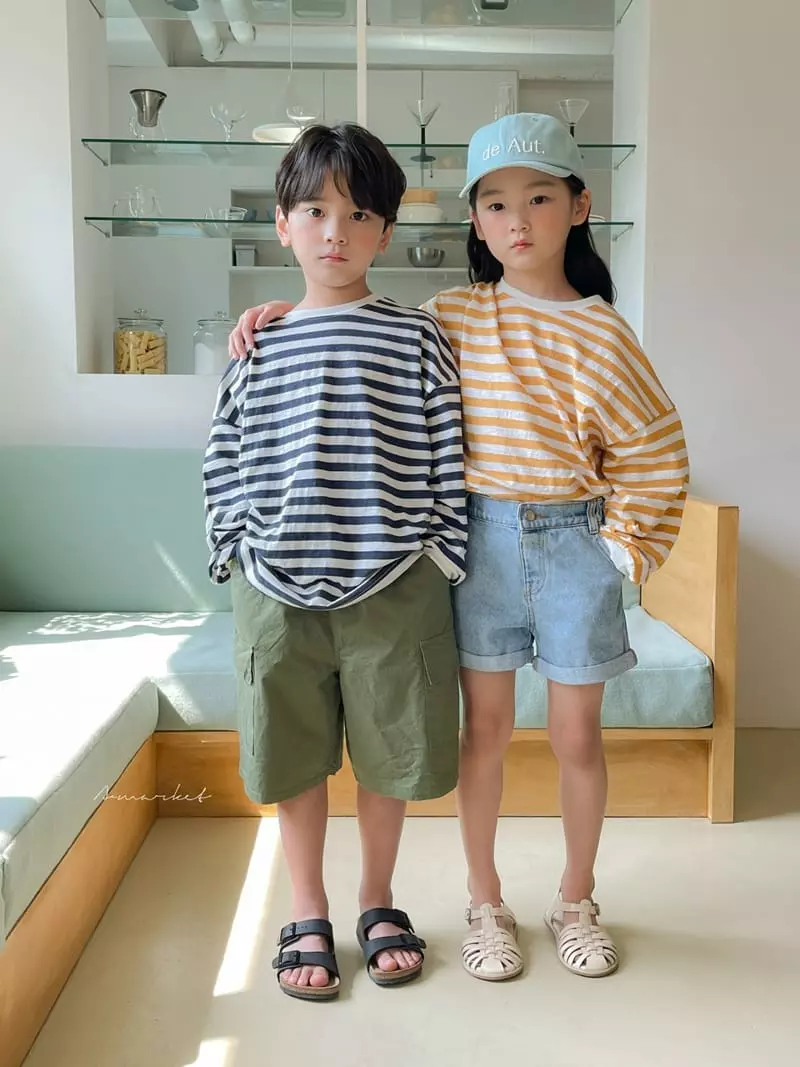 a-Market - Korean Children Fashion - #littlefashionista - Pound Stripes Tee - 7