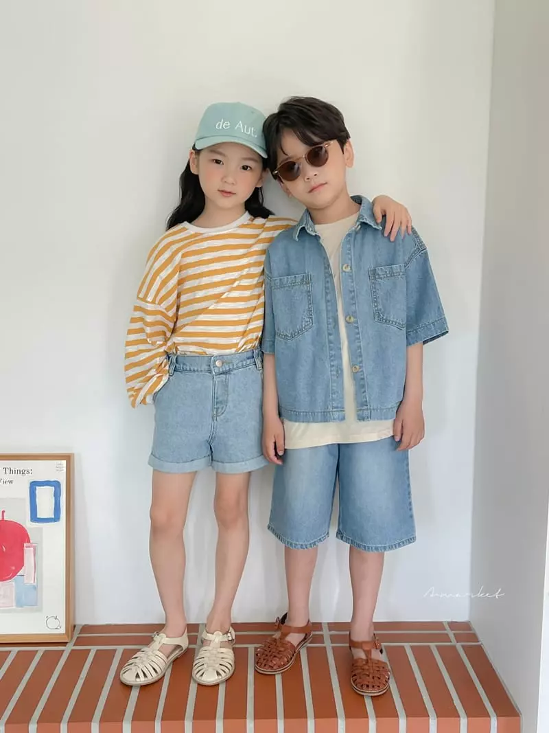 a-Market - Korean Children Fashion - #littlefashionista - Semi Crop Shirt - 4