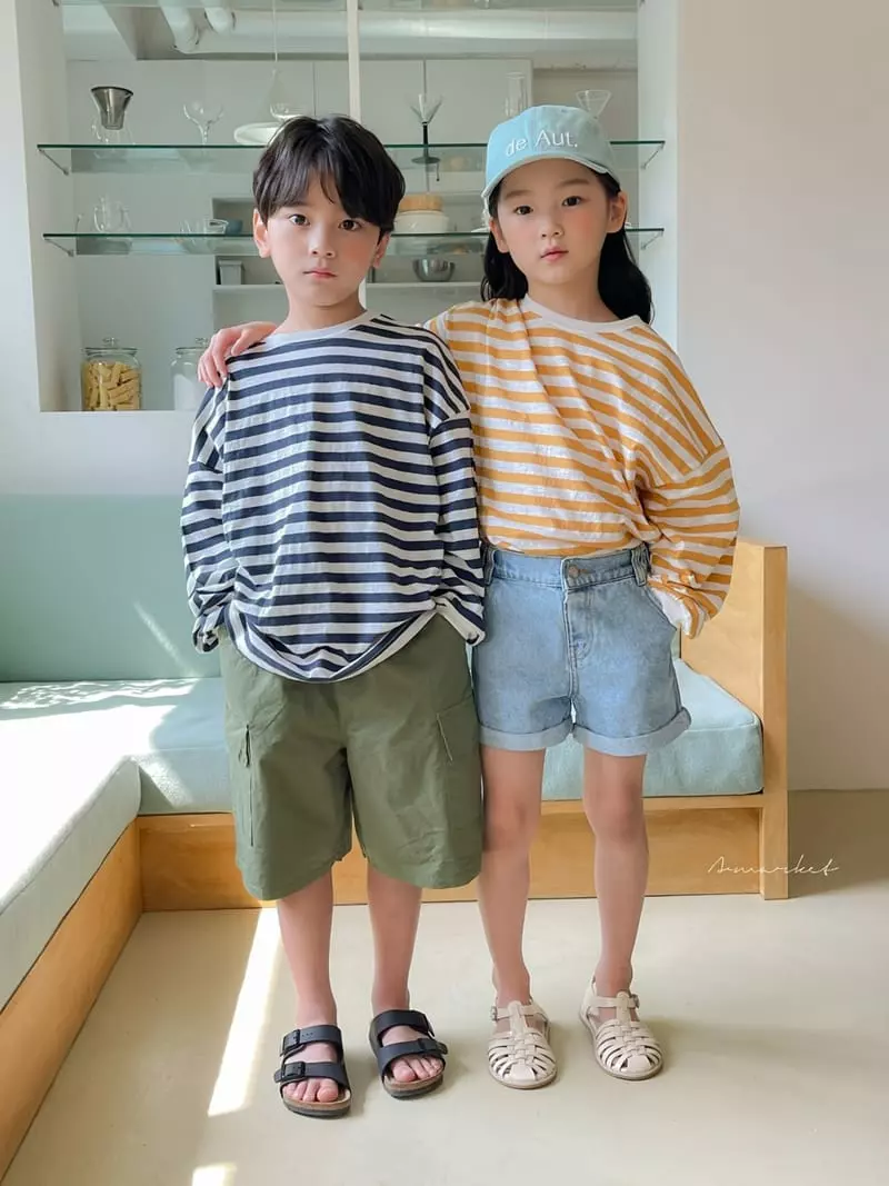 a-Market - Korean Children Fashion - #magicofchildhood - Pound Stripes Tee - 8