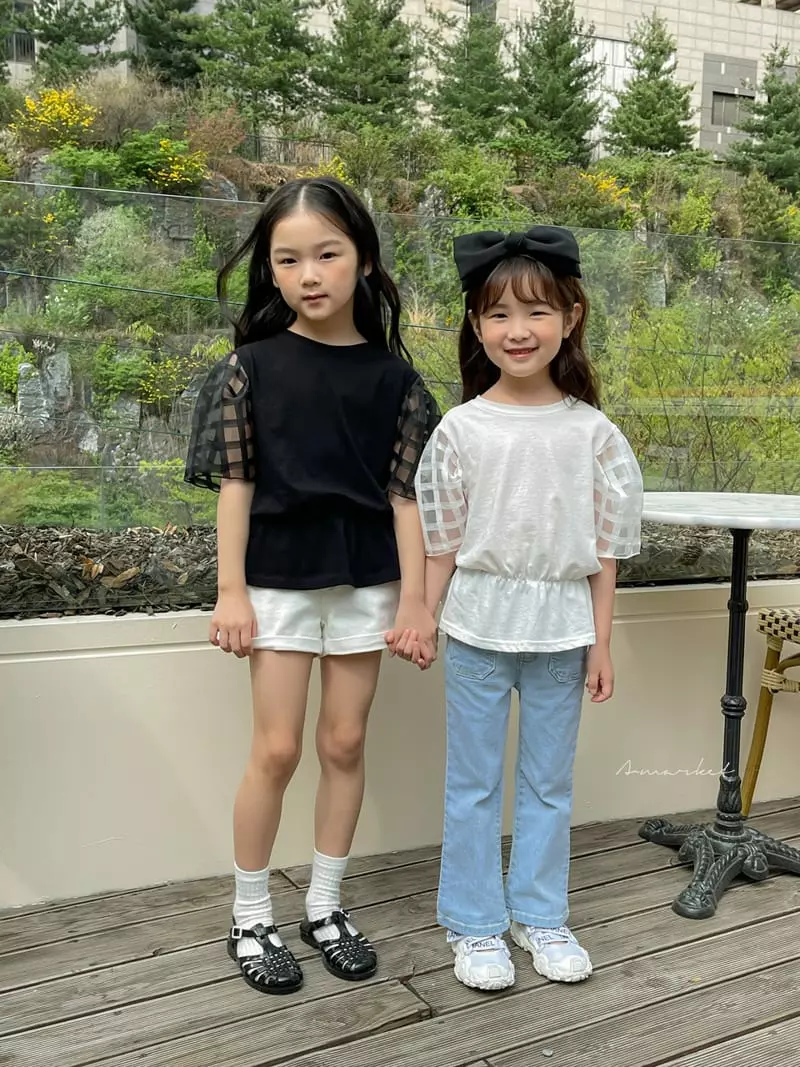 a-Market - Korean Children Fashion - #stylishchildhood - Mesh Puff Blouse - 11