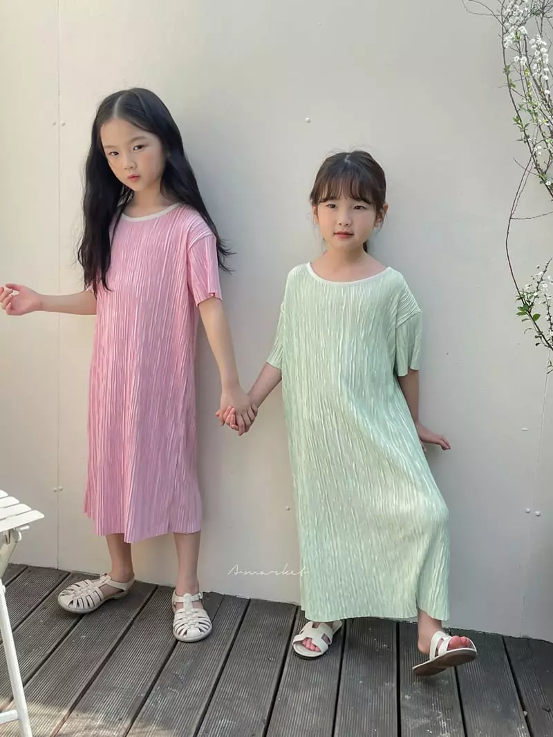 a-Market - Korean Children Fashion - #todddlerfashion - Pleats One-piece - 2