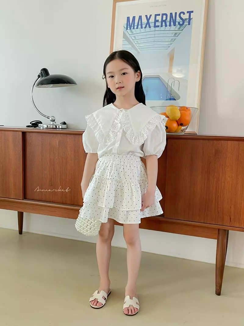 a-Market - Korean Children Fashion - #toddlerclothing - Lace Collar Blouse - 8