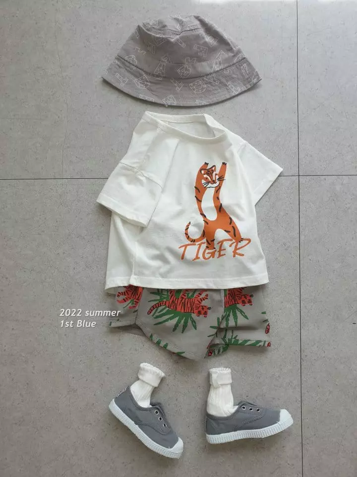 1st Blue - Korean Children Fashion - #kidsshorts - Zoo Tee - 4