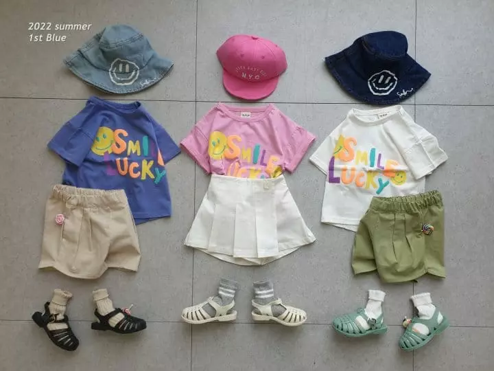 1st Blue - Korean Children Fashion - #kidsstore - Lucky Smile Tee