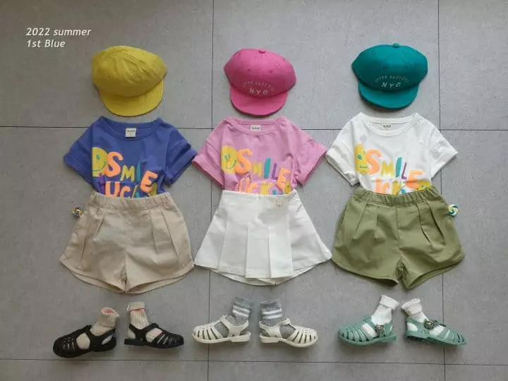 1st Blue - Korean Children Fashion - #kidzfashiontrend - Lucky Smile Tee - 2