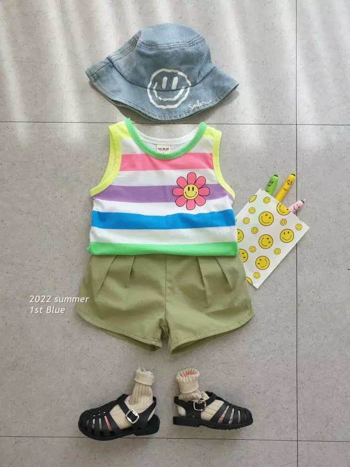 1st Blue - Korean Children Fashion - #minifashionista - Rainbow Stripes Tee - 3