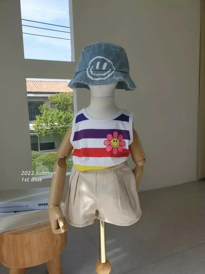 1st Blue - Korean Children Fashion - #minifashionista - Rainbow Stripes Tee - 4