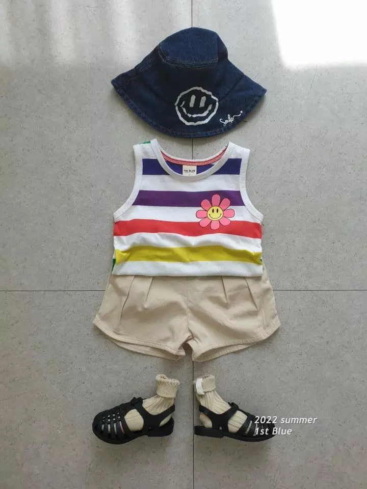 1st Blue - Korean Children Fashion - #todddlerfashion - Rainbow Stripes Tee - 5