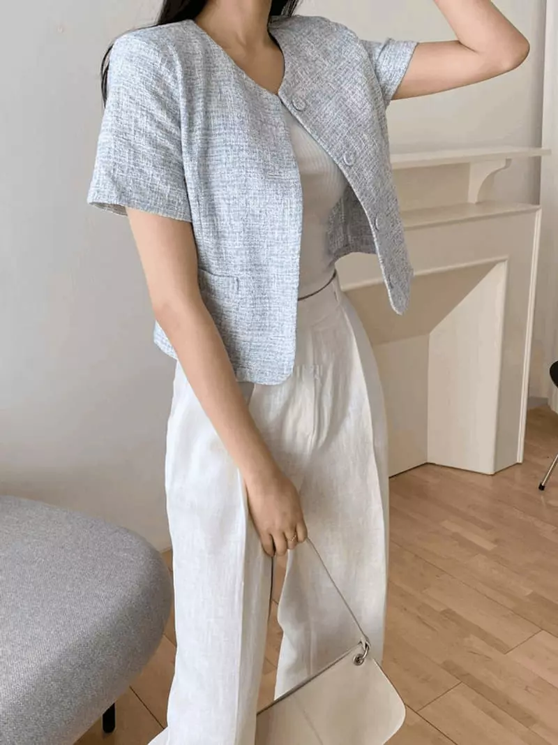 A-Me - Korean Women Fashion - #momslook - Twid Jacket - 5
