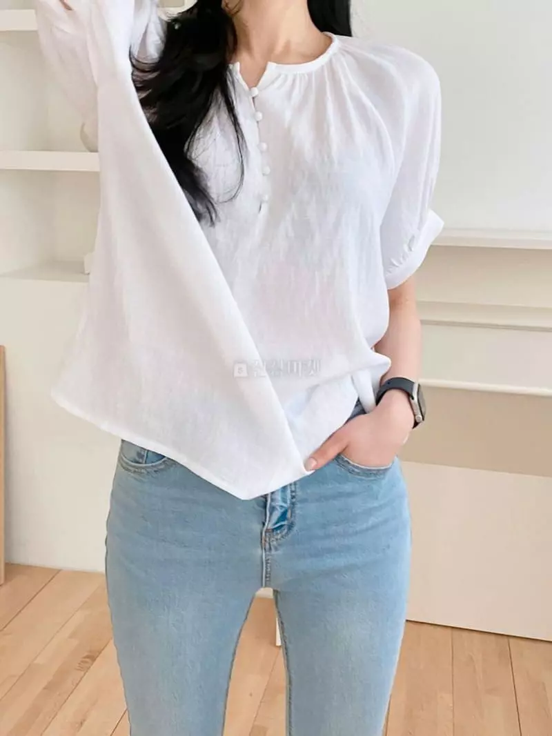 A-Me - Korean Women Fashion - #momslook - Concon Blouse