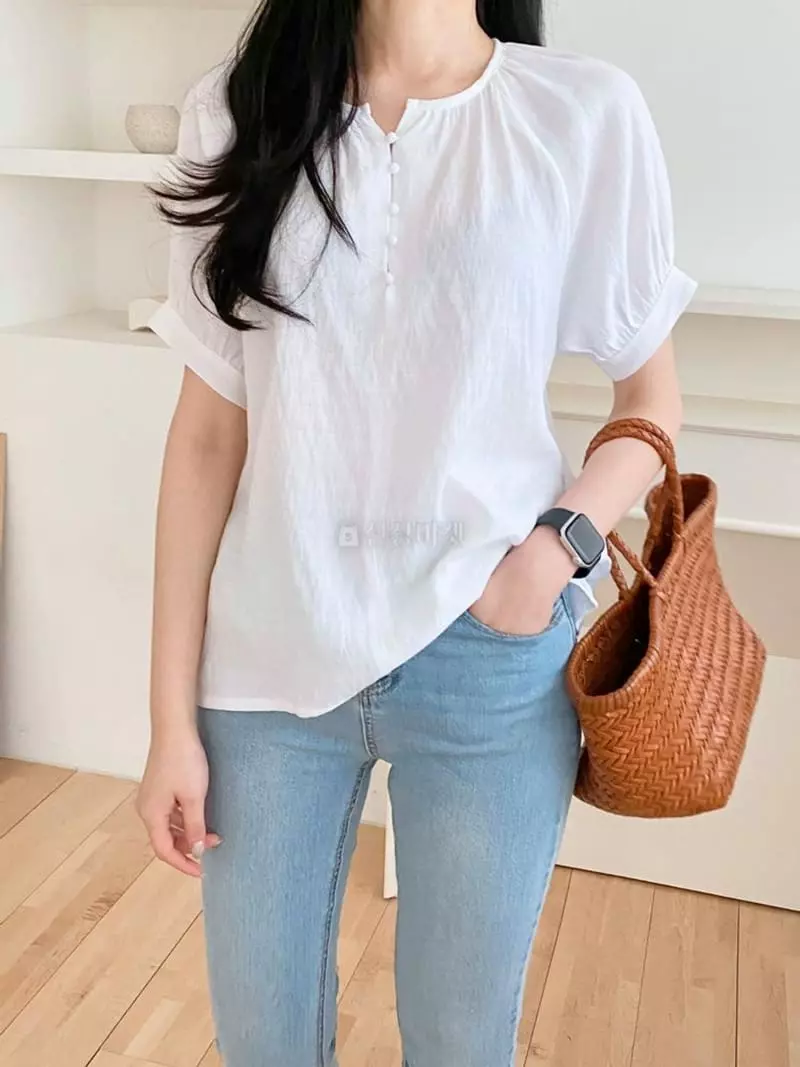 A-Me - Korean Women Fashion - #momslook - Concon Blouse - 2